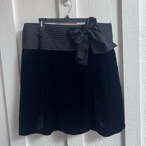 Etcetera Cummerbund Bow Waistband Formal Party Cocktail Velvet Skirt Black 16